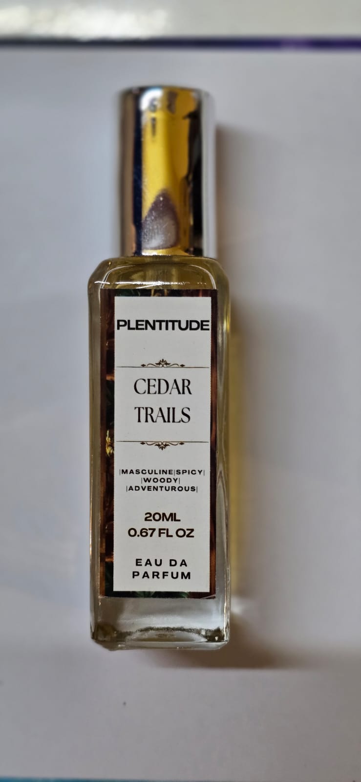 Cedar Trails Eau De Parfum | Fresh & Woody Men Fragrance | 20ml | Plentitude - Plentitude | Luxury Fragrances