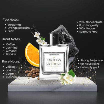 Obsidian Nightfall Eau De Parfum | Luxurious Long - Lasting Woody & Oriental Fragrance for Men | 50ml | Plentitude - Plentitude | Luxury Fragrances