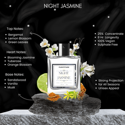 Night Jasmine Eau De Parfum | Elegant Floral & Sweet Fragrance For Female | 50ml | Plentitude - Plentitude | Luxury Fragrances